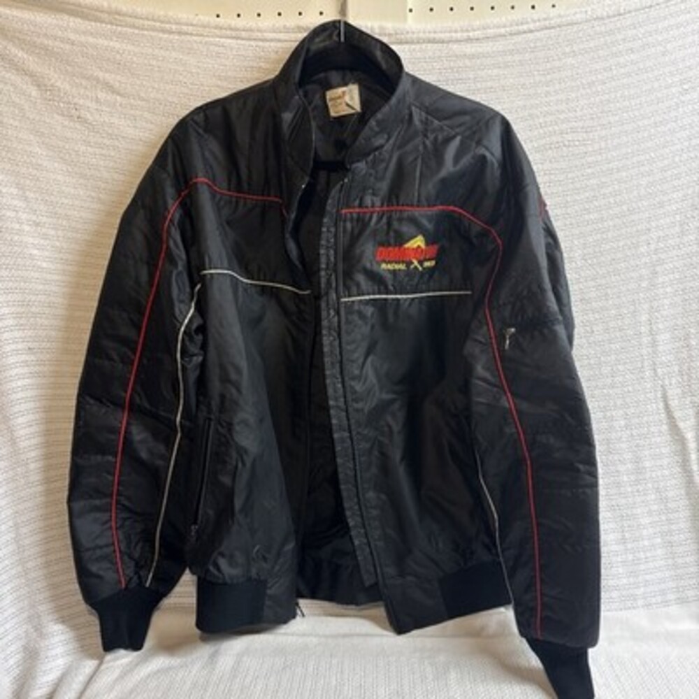 Vintage Black King Louie Pro Fit Racing Dominator Radial Tires Jacket Large